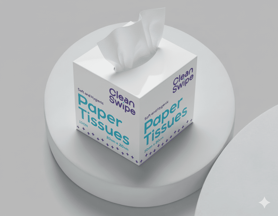 Pop-up tissues in premium packaging